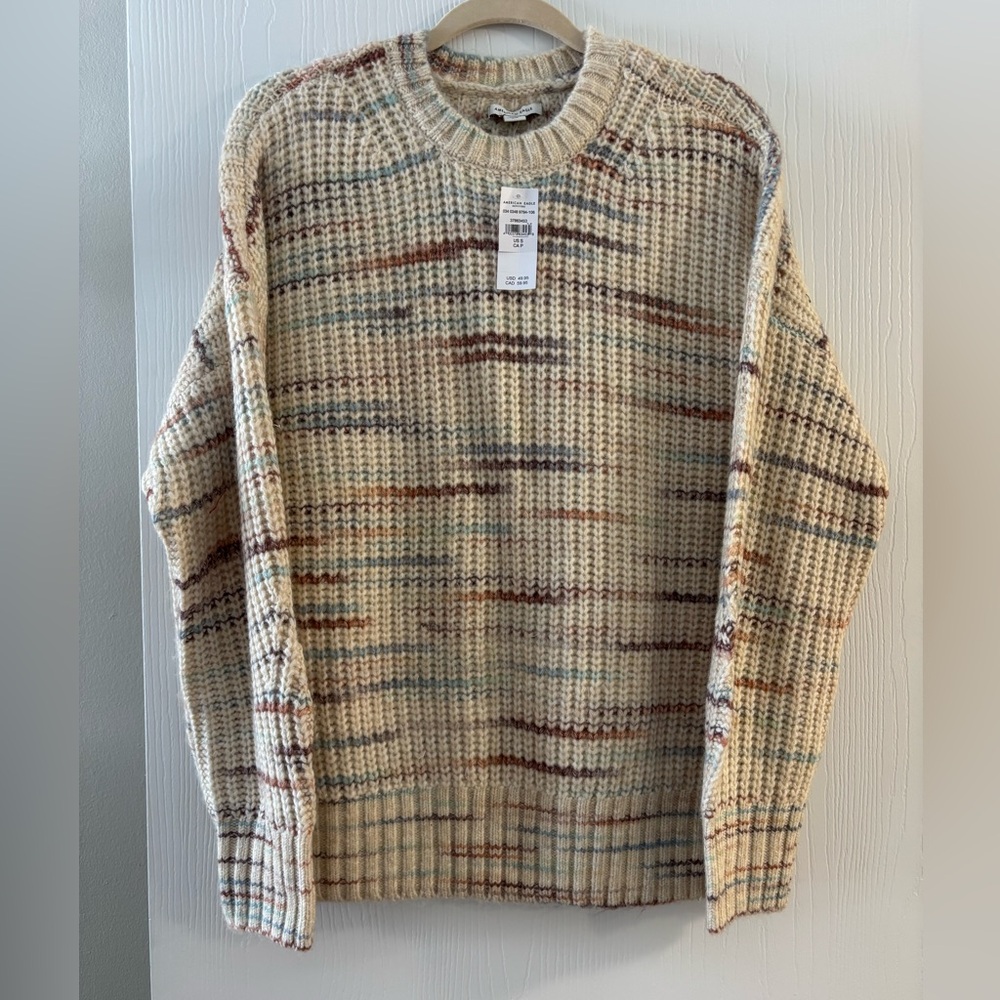 NWT American Eagle Women’s Waffle Knit Crewneck Sweater – Size Small - Picture 3 of 7